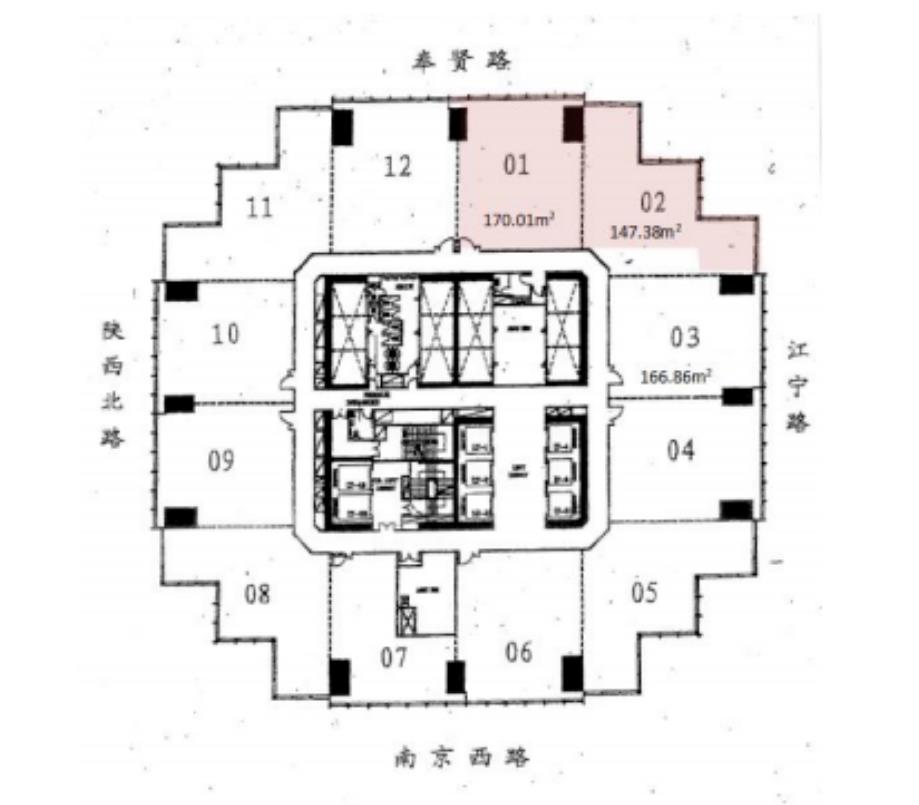 中信泰富广场标准层平面图